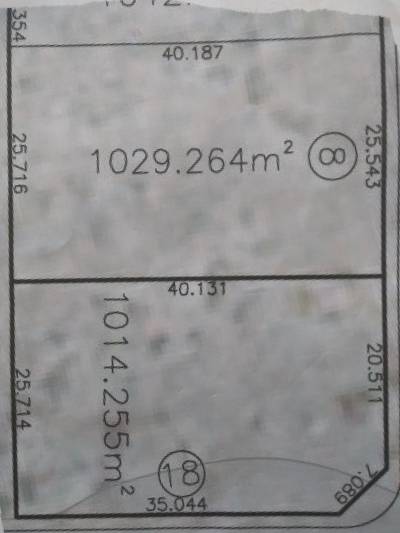 Lote original, dividido em dois